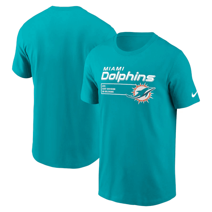 Men's Miami Dolphins Aqua Division Essential T-Shirt Men's Miami Dolphins Aqua Division Essential T-Shirt